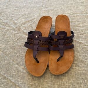 UGG Maddie Blue Braided Wedge Sandal